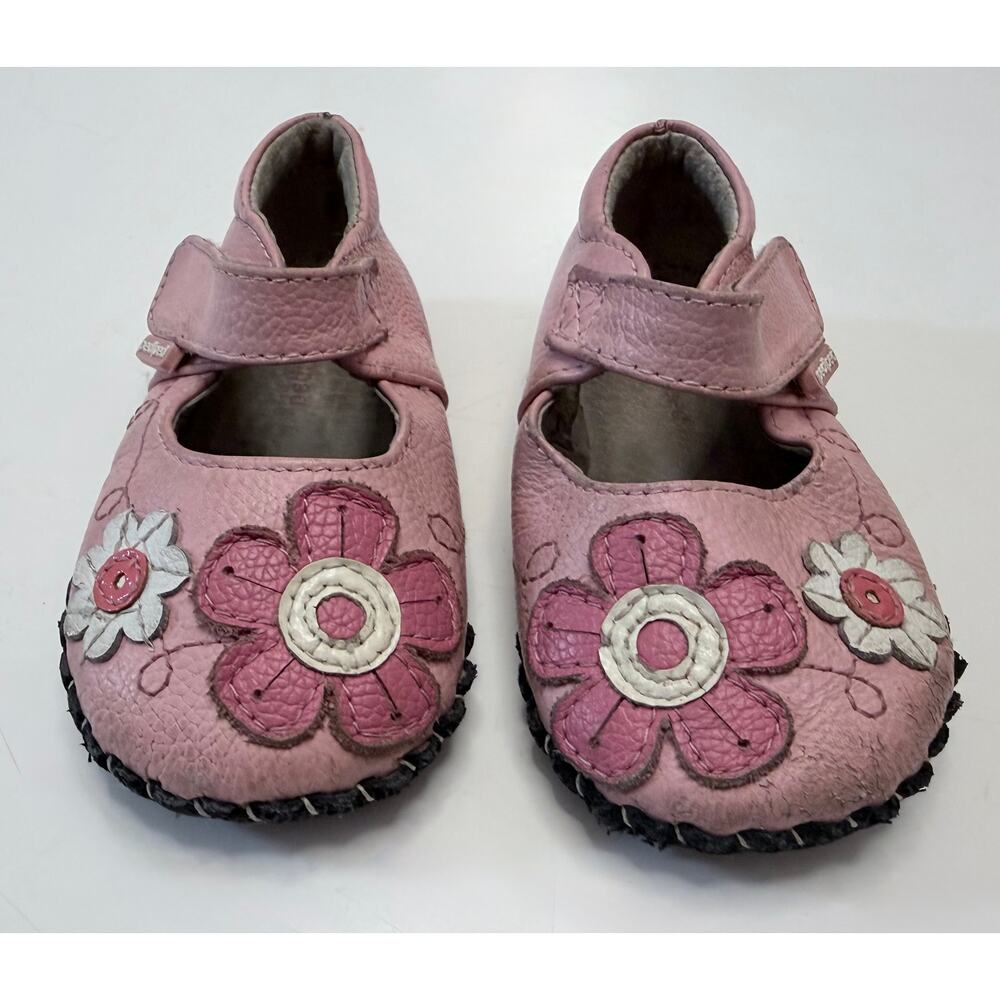 Pediped Originals Pink Leather Floral Mary Janes12–18 Months US 5–5.5 / EU 20
